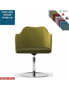Blitz Poltroncina girevole base disco diam.470 in acciaio inox rivestimento in Lana vergine Class 1 IM