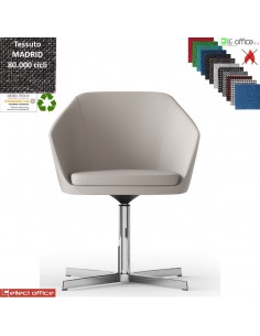 Mimì Poltroncina girevole base 4 razze in alluminio rivestimento tessuto MADRID class 1IM