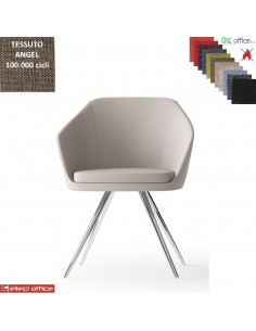 Mimì Poltroncina con base a 4 gambe cromo rivestimento tessuto Angel class 1 IM