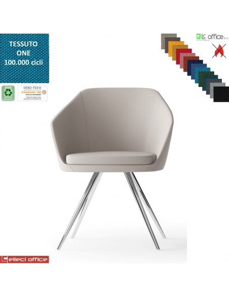 Mimì Poltroncina con base a 4 gambe cromo rivestimento tessuto ONE class 1 IM