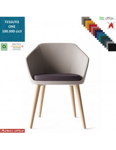 Mimì Poltroncina con base a 4 gambe in legno frassino verniciato naturale rivestimento tessuto ONE class 1 IM