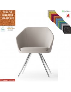 Mimì Poltroncina con base a 4 gambe cromo rivestimento TESSUTO KING FLEX class 1 IM