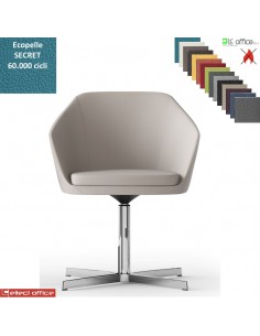 Mimì Poltroncina girevole, base a 4 razze in alluminio rivestimento ecopelle SECRET class 1 IM