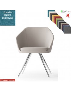 Mimì Poltroncina con base a 4 gambe cromo rivestimento ecopelle SECRET class 1 IM