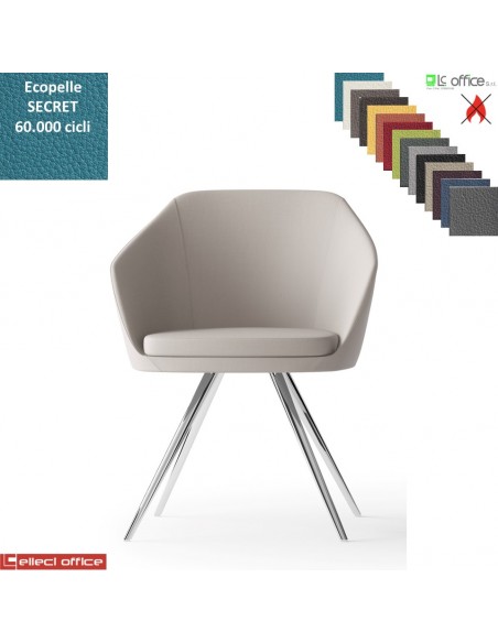 Mimì Poltroncina con base a 4 gambe cromo rivestimento ecopelle SECRET class 1 IM