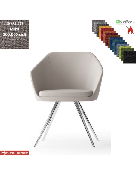 Mimì Poltroncina con base a 4 gambe cromo rivestimento TESSUTO MINI class 1 IM