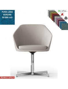 Mimì Poltroncina girevole, base a 4 razze in alluminio rivestimento in Lana vergine Class 1 IM
