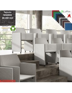 Zip Poltroncina pieghevole con piedini e tavola antipanico DX rivestimento tessuto MADRID class 1IM