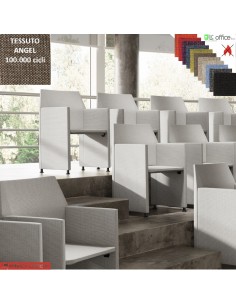 Zip Poltroncina pieghevole con piedini e taoletta antipanico DX rivestimento tessuto Angel class 1 IM