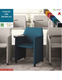 Zip Poltroncina pieghevole con ruote e tavoletta antipanico DX rivestimento tessuto ONE class 1 IM