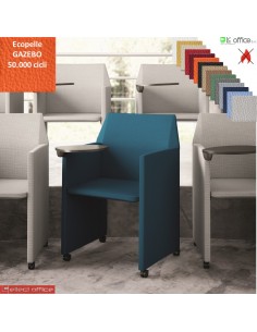 Zip Poltroncina pieghevole con ruote e tavoletta antipanico DX rivestimento ecopelle GAZEBO Class 1 IM