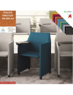 Zip Poltroncina pieghevole con ruote e tavoletta antipanico DX rivestimento TESSUTO KING FLEX class 1 IM