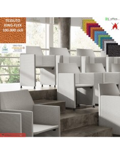 Zip Poltroncina pieghevole con piedini e tavoletta antipanico DX rivestimento TESSUTO KING FLEX class 1 IM