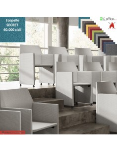 Zip Poltroncina pieghevole con piedini e tavoletta antipanico DX rivestimento ecopelle SECRET class 1 IM