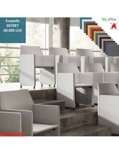 Zip Poltroncina pieghevole con piedini e tavoletta antipanico DX rivestimento ecopelle SECRET class 1 IM