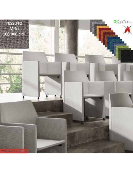 Zip Poltroncina pieghevole con piedini e tavoletta antipanico DX rivestimento TESSUTO MINI class 1 IM