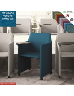 Zip Poltroncina pieghevole con ruote e tav. antipanico DX rivestimento in Lana vergine Class 1 IM