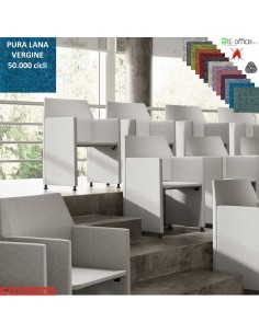 Zip Poltroncina pieghevole con piedini e tavoletta antipanico DX rivestimento in Lana vergine Class 1 IM