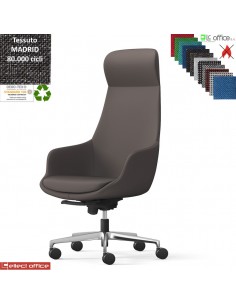 Metropolitan Poltrona direzionale con oscillante multiblock base alluminio tessuto MADRID class 1IM