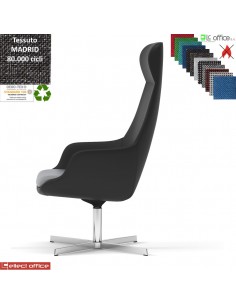 Metropolitan Poltrona direzionale con movimento armonico base 4 razze alluminio tessuto MADRID class 1IM