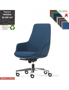 Metropolitan Poltrona semi-direzionale con oscillante multiblock base alluminio tessuto MADRID class 1IM