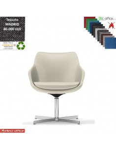 Metropolitan Poltroncina girevole base a 4 razze in alluminio tessuto MADRID class 1IM
