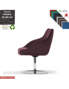Metropolitan Poltroncina girevole base disco diam.470 in acciaio inox tessuto MADRID class 1IM