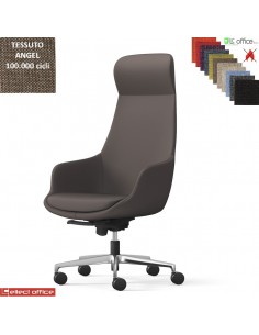 Metropolitan Poltrona direzionale con oscillante multiblock base alluminio tessuto Angel class 1 IM