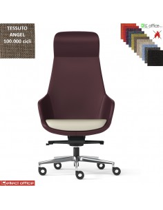 Metropolitan Poltrona direzionale oscillante fulcro avanzato multiblock regol. laterale base alluminio tessuto Angel class 1 IM