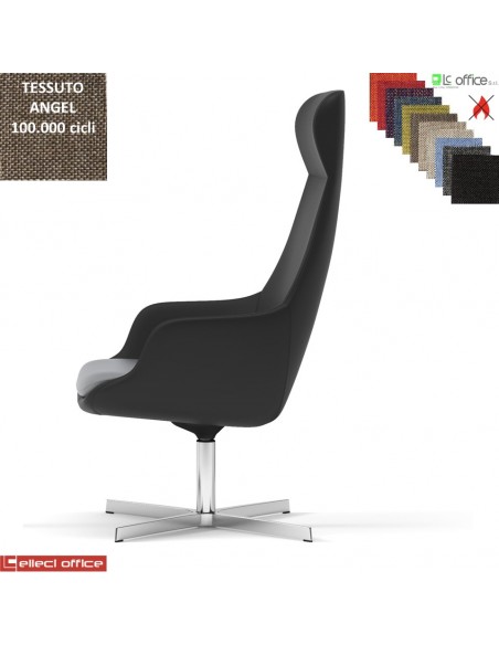 Metropolitan Poltrona direzionale con movimento armonico base 4 razze alluminio tessuto Angel class 1 IM