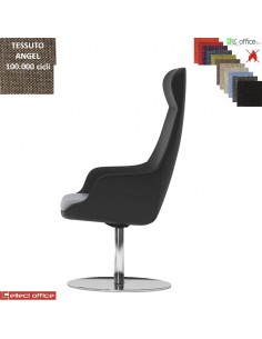 Metropolitan Poltrona direzionale con movimento armonico, base disco diam. 600 in acciaio inox tessuto Angel class 1 IM