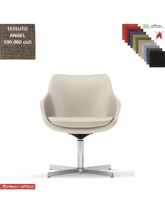 Metropolitan Poltroncina girevole base a 4 razze in alluminio tessuto Angel class 1 IM