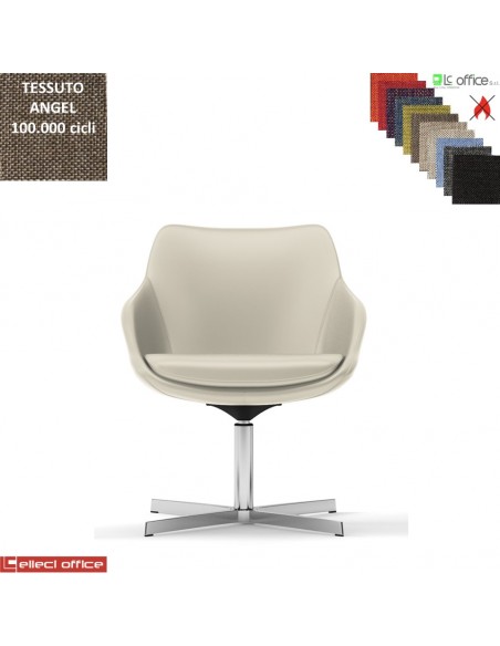 Metropolitan Poltroncina girevole base a 4 razze in alluminio tessuto Angel class 1 IM