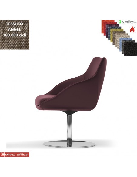 Metropolitan Poltroncina girevole base disco diam.470 in acciaio inox tessuto Angel class 1 IM