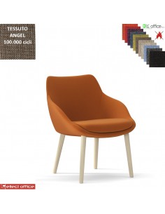 Metropolitan Poltroncina con base a 4 gambe in legno frassino verniciato naturale tessuto Angel class 1 IM