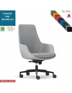 Poltrona semi-direzionale con oscillante multiblock, base nylon tessuto ONE class 1 IM