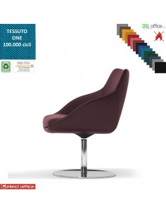 Metropolitan Poltroncina girevole base disco diam.470 in acciaio inox tessuto ONE class 1 IM