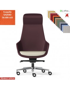 Metropolitan Poltrona direzionale oscillante fulcro avanzato multiblock regol. laterale base alluminio ecopelle GAZEBO Class 1IM