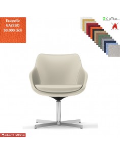 Metropolitan Poltroncina girevole base a 4 razze in alluminio ecopelle GAZEBO Class 1IM