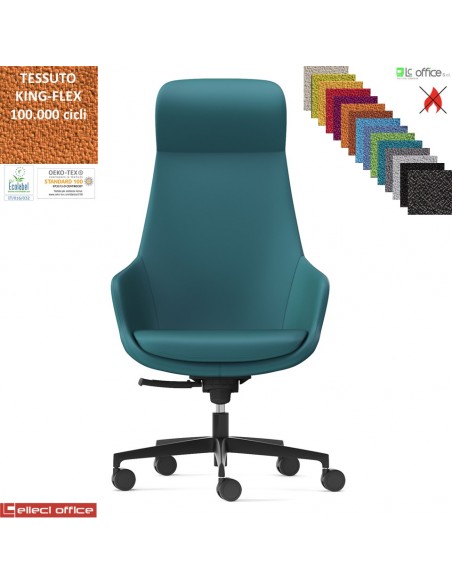 Metropolitan Poltrona direzionale con oscillante multiblock, base nylon rivestimento TESSUTO KING FLEX class 1 IM