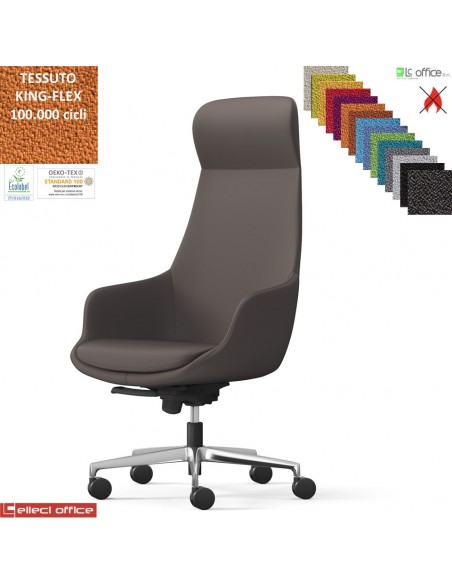 Metropolitan Poltrona direzionale con oscillante multiblock base alluminio TESSUTO KING FLEX class 1 IM