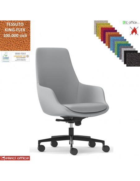 Metropolitan Poltrona semi-direzionale con oscillante multiblock base nylon TESSUTO KING FLEX class 1IM