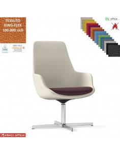 Metropolitan Poltrona semi-direzionale girevole, base 4 razze alluminio TESSUTO KING FLEX class 1IM