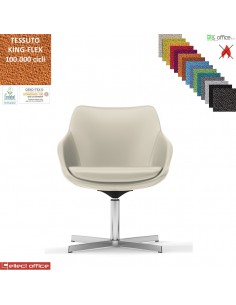 Metropolitan Poltroncina girevole base a 4 razze in alluminio TESSUTO KING FLEX class 1IM