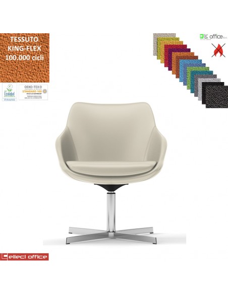 Metropolitan Poltroncina girevole base a 4 razze in alluminio TESSUTO KING FLEX class 1IM