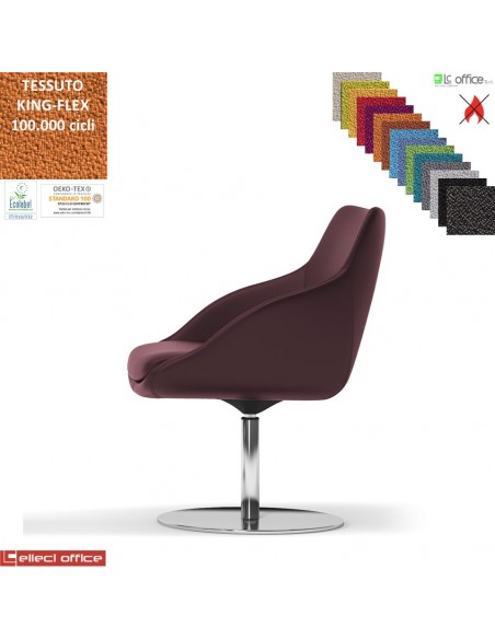 Metropolitan Poltroncina girevole base disco diam.470 in acciaio inox TESSUTO KING FLEX class 1IM