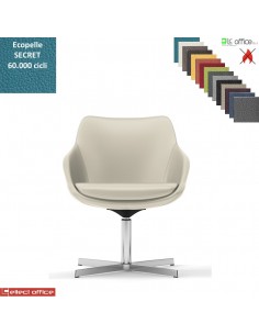 Metropolitan Poltroncina girevole base a 4 razze in alluminio ecopelle SECRET class 1 IM