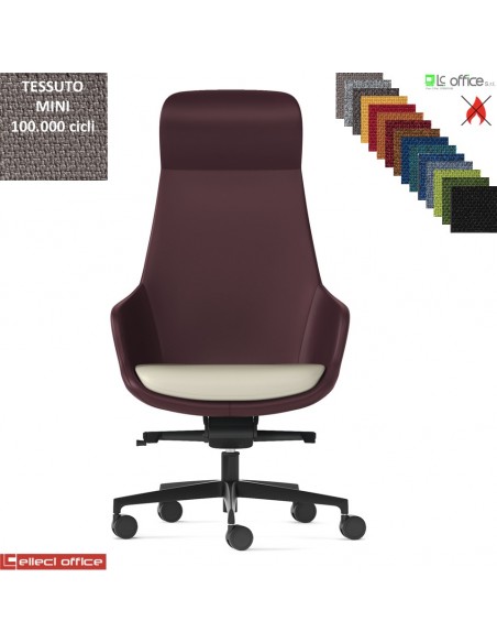 Metropolitan Poltrona direzionale oscillante fulcro avanzato multiblock regol. laterale base nylon TESSUTO MINI class 1 IM