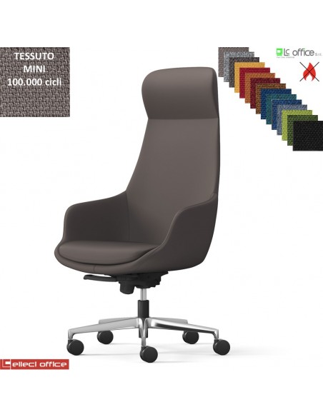 Metropolitan Poltrona direzionale con oscillante multiblock, base alluminio TESSUTO MINI class 1 IM