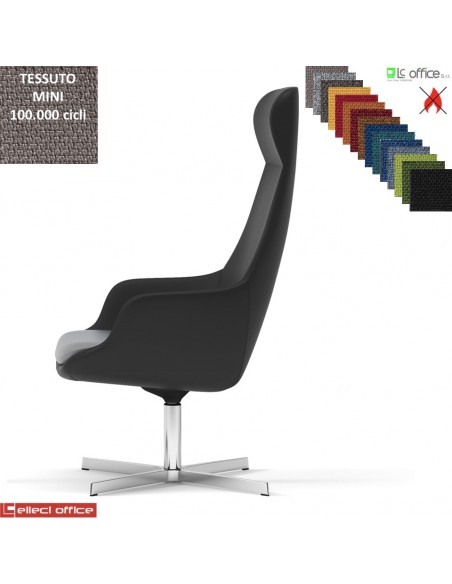 Metropolitan Poltrona direzionale con movimento armonico base 4 razze alluminio TESSUTO MINI class 1 IM